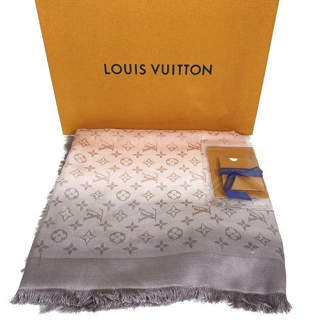美品 ルイヴィトン LOUIS VUITTON モノグラムサンライズ ショール