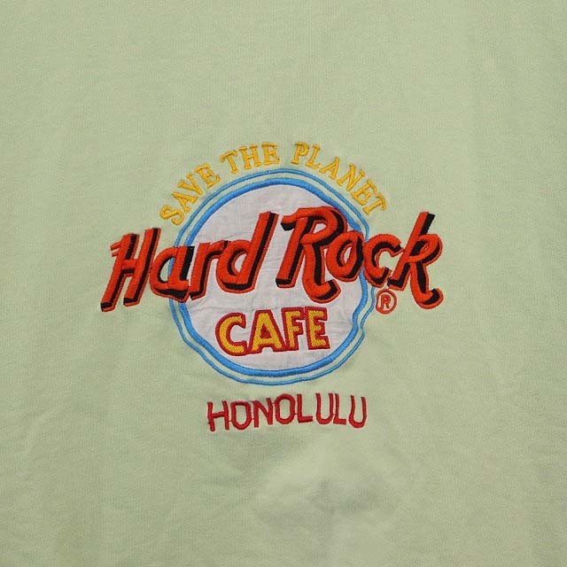 ハードロックカフェ Hard Rock CAFE スウェット トレーナー 長袖 ロゴ刺繍 コットン 裏パイル XL ペールグリーン /ES ■OS ■MA メンズの画像5