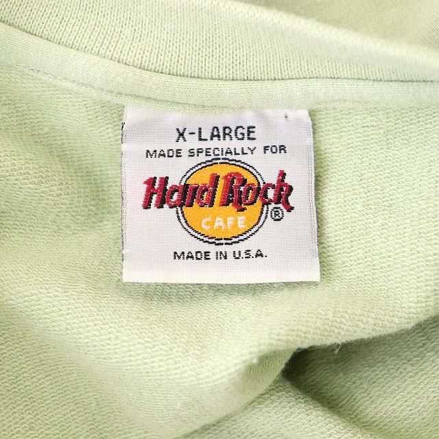 ハードロックカフェ Hard Rock CAFE スウェット トレーナー 長袖 ロゴ刺繍 コットン 裏パイル XL ペールグリーン /ES ■OS ■MA メンズの画像3