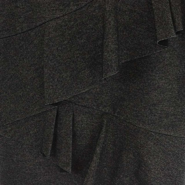 アナイ ANAYI フリルスカート タイト 膝丈 ウール 36 黒 ブラック /AA ■OS レディース_画像4