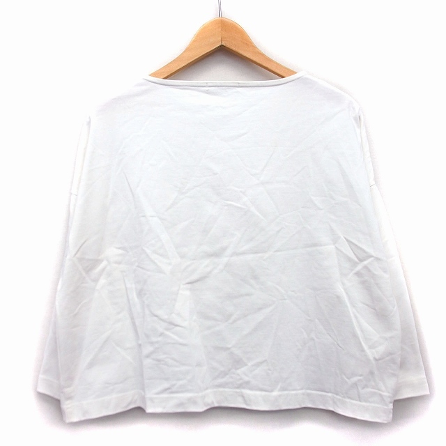 オペークドットクリップ OPAQUE.CLIP カットソー Tシャツ ワイド 無地 シンプル サブリナネック 長袖 綿 38 ホワイト 白 /HT18 レディースの画像2