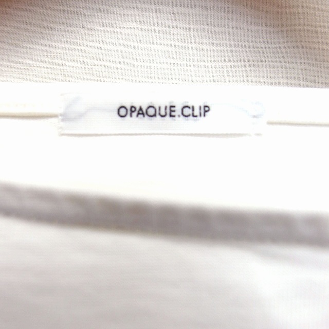 オペークドットクリップ OPAQUE.CLIP カットソー Tシャツ ワイド 無地 シンプル サブリナネック 長袖 綿 38 ホワイト 白 /HT18 レディースの画像3