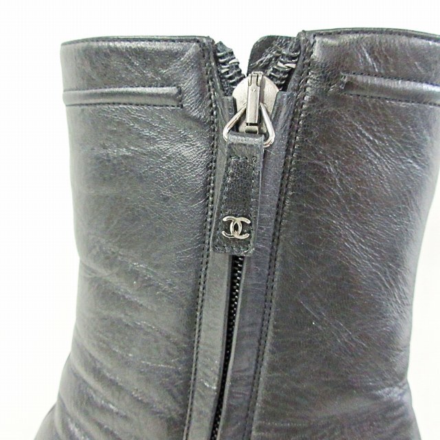 シャネル CHANEL ショートブーツ ココマーク ハイヒール ポインテッド