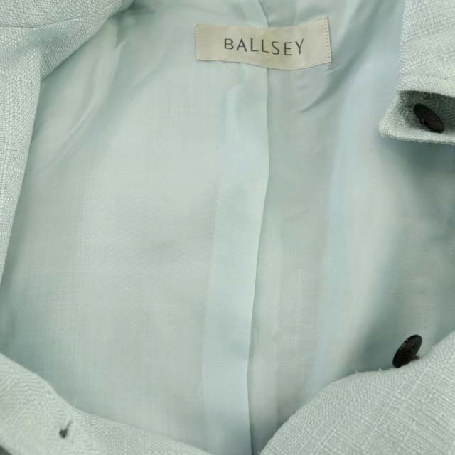 ボールジー BALLSEY トゥモローランド スーツ セットアップ 上下 ステンカラージャケット 七分袖 総裏地 台形スカート 膝丈 スリット 38 水_画像7