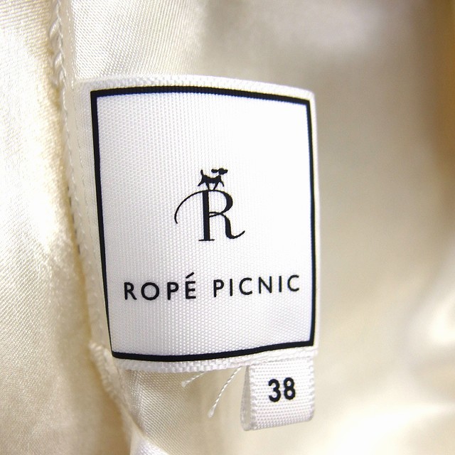 ロペピクニック ROPE Picnic フレア スカート 膝丈 ギンガムチェック 柄 シフォン 綿混 38 イエロー 黄 /HT22 レディース_画像3