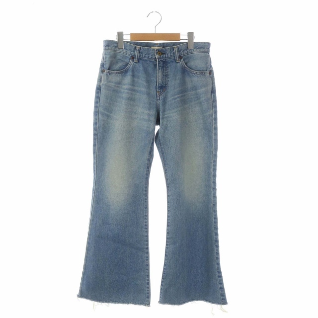  Johnbull JOHNBULLatikAttick cut off flair Denim брюки джинсы повреждение обработка молния fly голубой 