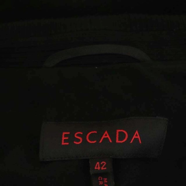 エスカーダ ESCADA ジャケット 総裏地 ショールカラー ショート ウール 42 黒 ブラック /DO ■OS レディース_画像3