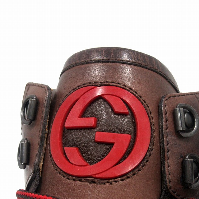 未使用品 グッチ GUCCI レザー トレッキング ブーツ スニーカー