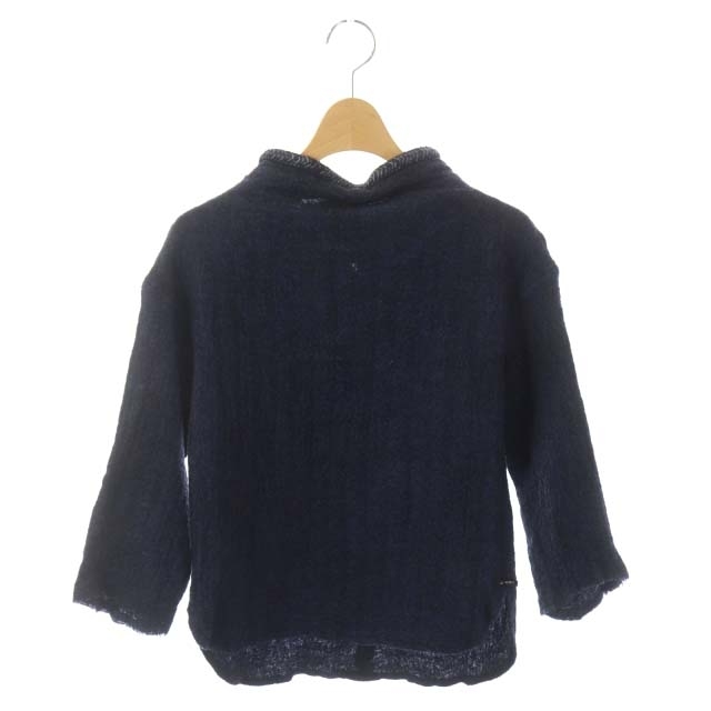  Wafflish Waffle WAFFLISH WAFFLE high‐necked cut and sewn pull over tops wool . minute sleeve 0 navy blue navy black black 