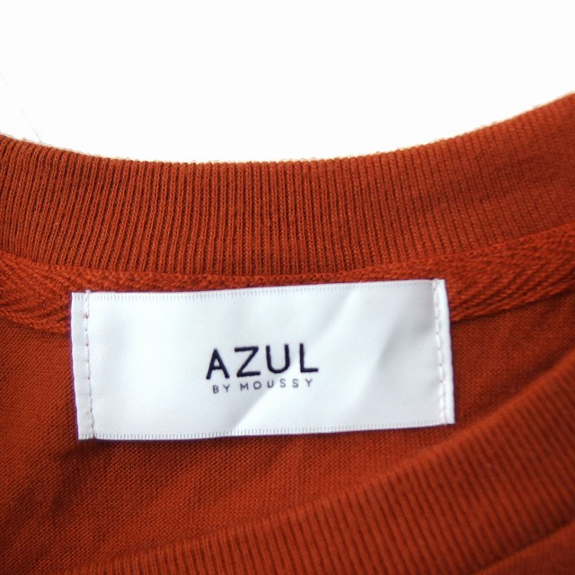 アズールバイマウジー AZUL by moussy ショートスリーブ Tシャツ カットソー 丸首 無地 S ライトブラウン /FT7 レディース_画像3