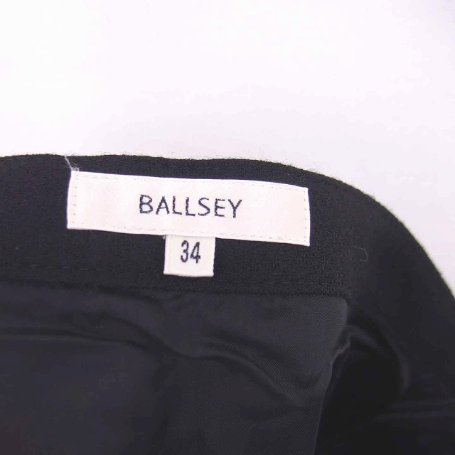  Ballsey BALLSEY Tomorrowland flair skirt knee height wool side Zip 34 black black /TT28 lady's 