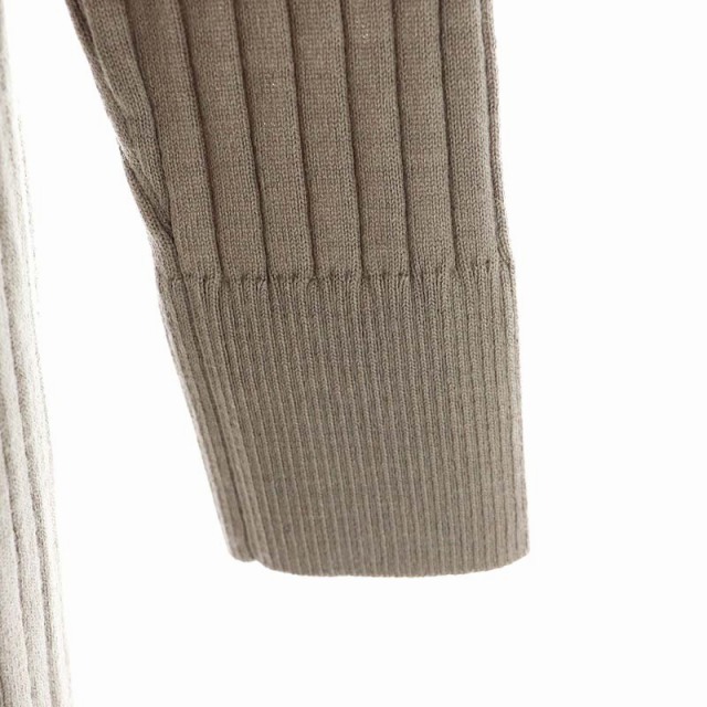  Rope ROPE 22AW rib knitted slit One-piece long sleeve strut long mok neck 38 gray ju/AA #OS lady's 