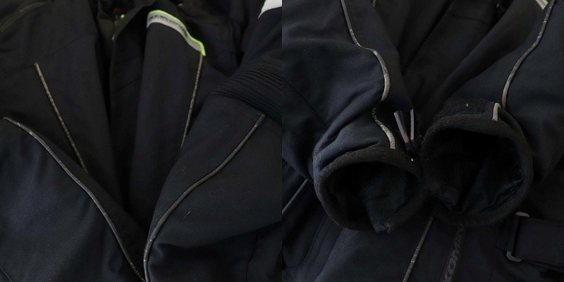 コミネ KOMINE ライディングジャケット アウター ジップアップ ナイロン インナー付き XL 黒 ブラック 黄緑 イエローグリーン メンズ_画像8
