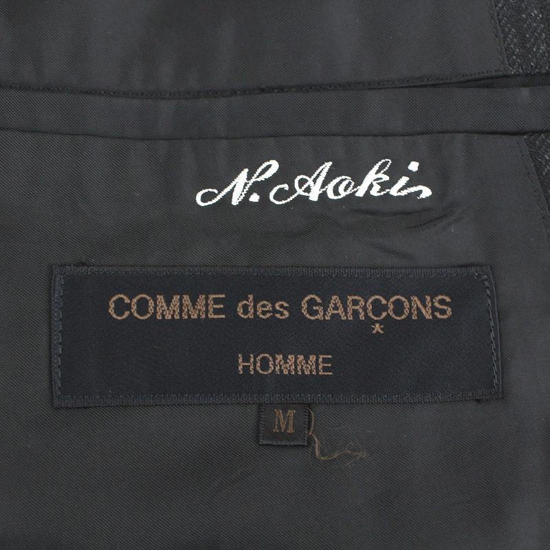 コムデギャルソンオム COMME des GARCONS HOMME ヴィンテージ 90's AD1995 テーラード シングル 2B 肩パッド ストライプ M 黒 ブラック_画像4