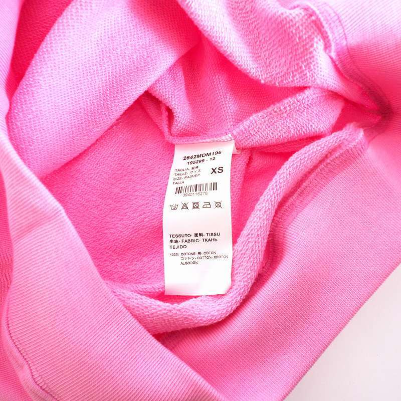  unused goods M e fibre - M MSGM sweat sweatshirt long sleeve pull over box Logo print Italy made XS pink 2642MDM196