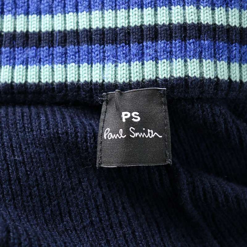 ポールスミス PAUL SMITH PS 21AW ニットスカート フレアスカート ロング ウール モヘヤ混 サイドライン S 紺 ネイビー_画像6