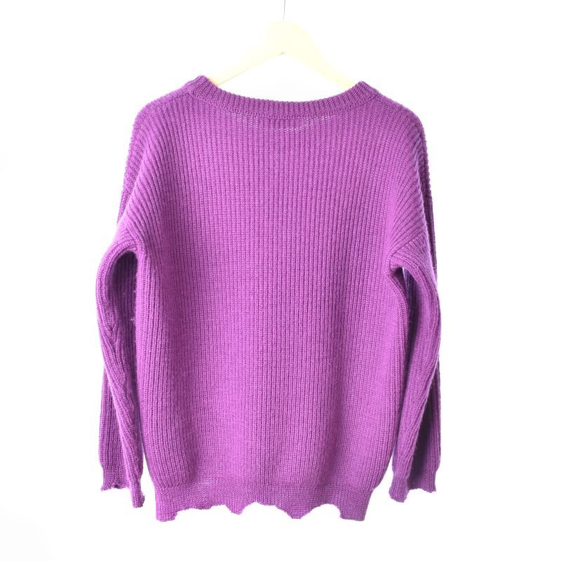 ラフシモンズ RAF SIMONS Purple Destroyed b Sweater パープル