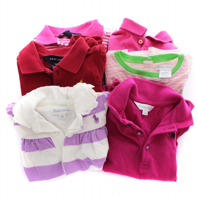  Ralph Lauren RALPH LAUREN продажа комплектом 6 позиций комплект рубашка-поло cut and sewn детский комбинезон комбинезон и т.п. розовый красный красный фиолетовый Kids 