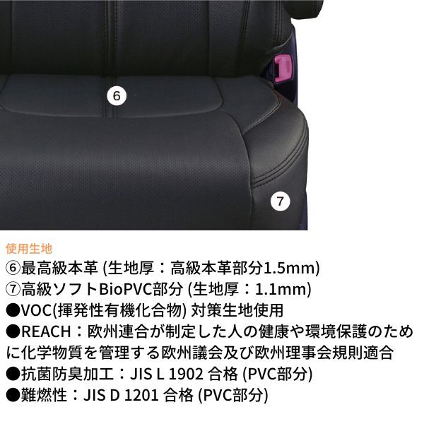 クラッツィオ シートカバー リアルレザー ゼスト スパーク JE1/JE2 グレー Clazzio EH-0325 送料無料_画像7