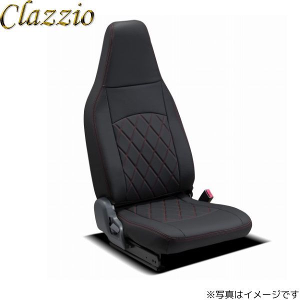 クラッツィオ シートカバー 働くクルマ ストロングレザー キルトタイプ ミニキャブ バン ブラック×レッドステッチ ES-6034-01 送料無料