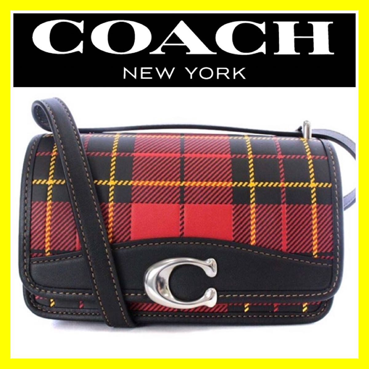 入手困難□本革□COACH コーチ チェック ショルダーバッグ クロスボディ-