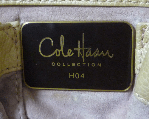 コールハーン　COLE HAAN　レザー　編み込み　ベージュ系　ハンドバッグ　レディース