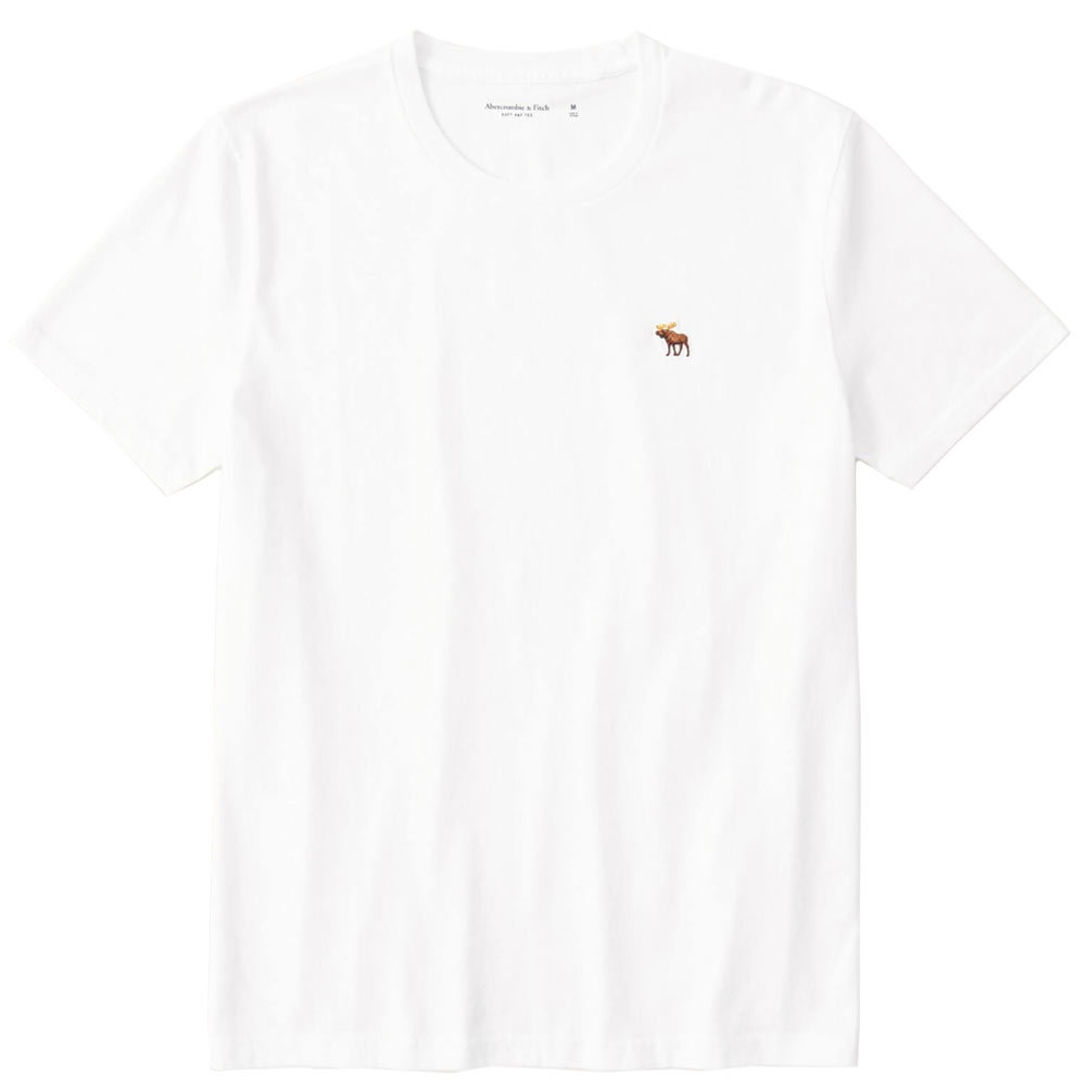 新品【アバクロ】正規品　XL　ホワイト　アイコン クルーネックTシャツ　刺繍　ムース　Abercrombie&Fitch　アバクロンビー＆フィッチ_画像1