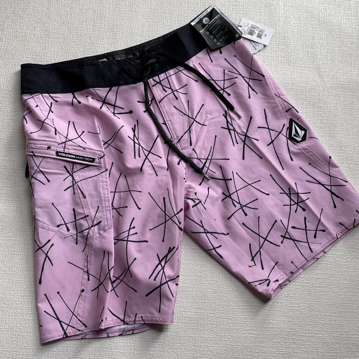 新品【ボルコム】正規品 volcom 28 サーフパンツ メンズ ピンク 水着の画像1