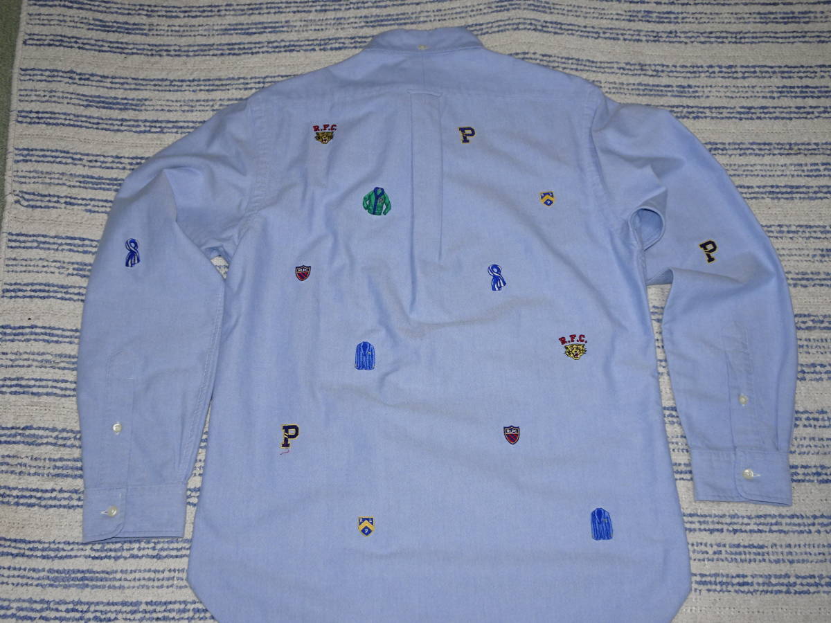 412　POLO RALPH LAURENラルフローレン　ボタンダウンシャツ　SizeＭ　サックス　クラッシックフィット　美品中古_画像5
