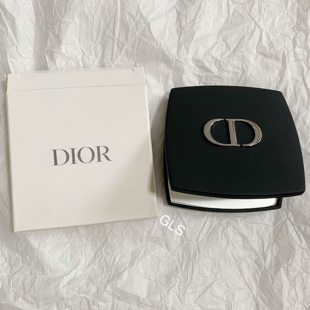 DIOR コンパクトミラー ブラック ノベルティ 箱付き ダブルミラー - ミラー