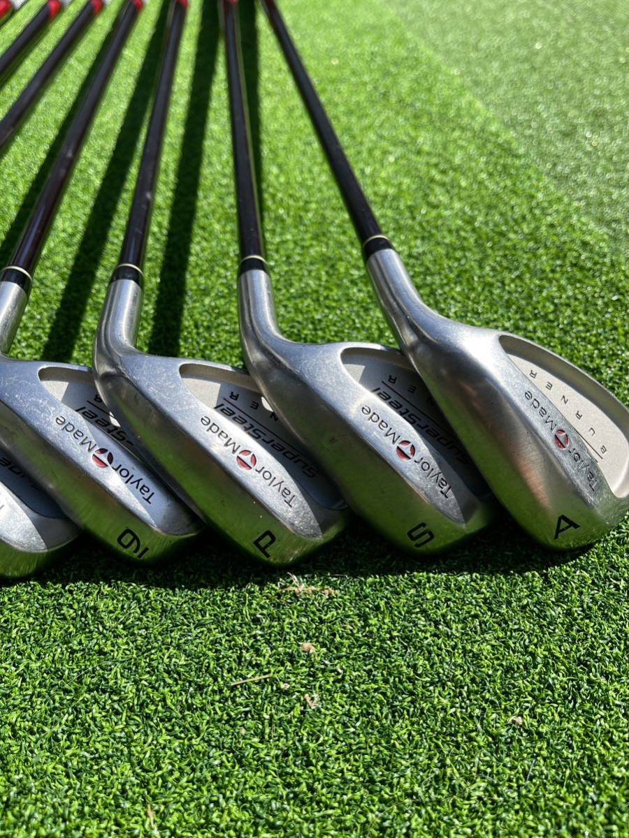 【ゴルフクラブ】TaylorMade・テーラーメイド Super Steel BURNNER (3.4.5.6.7.8.9.S.A.P) BUBBLE FLEX(S) アイアン/ウェッジ 10本セットの画像3