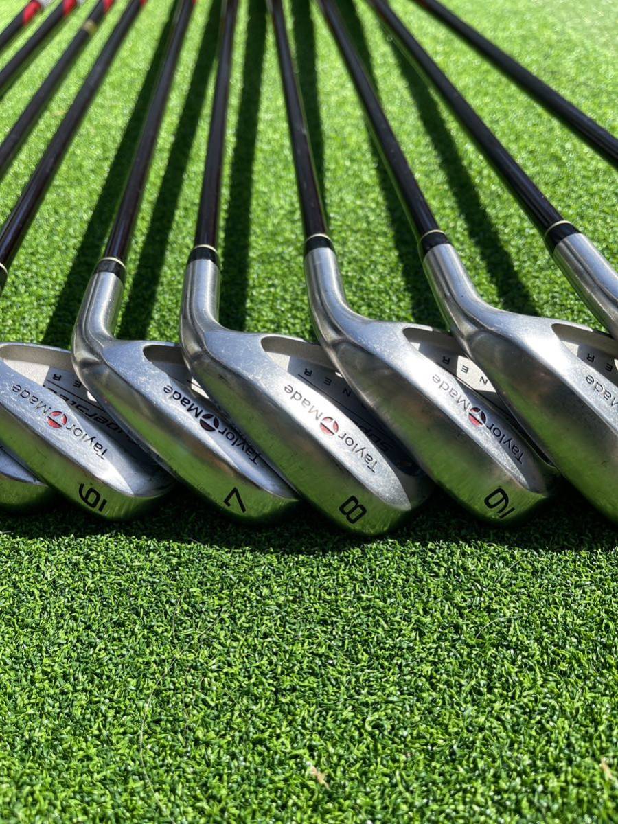 【ゴルフクラブ】TaylorMade・テーラーメイド Super Steel BURNNER (3.4.5.6.7.8.9.S.A.P) BUBBLE FLEX(S) アイアン/ウェッジ 10本セットの画像2