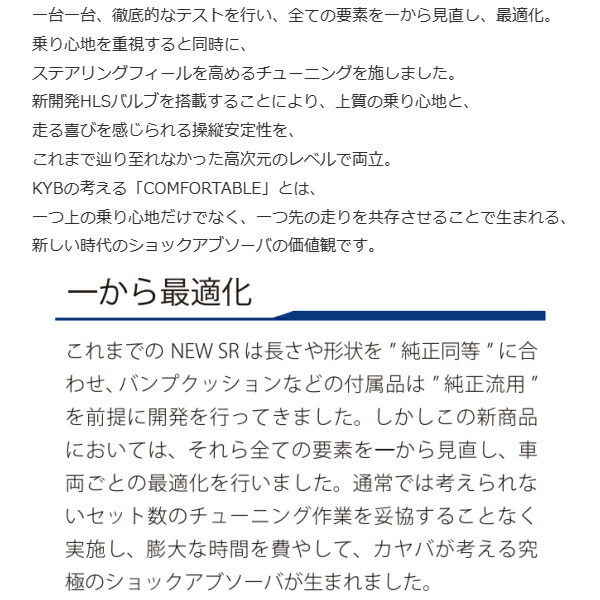 KYB NEW SR MCショックアブソーバー前後セット NHP10アクアG/S 1NZ-FXE 純正15inchホイール用 除くG's/GR SPORT 14/12～_画像2