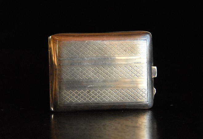  antique 1929 year original silver made gold paint. exist rare . form. Match case (l-42)[ Yu-Pack shipping free shipping ]