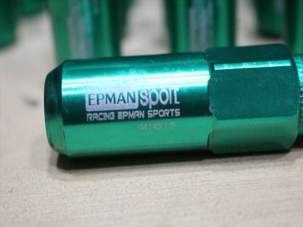 【美品】 EPMAN sport スパイクボルトタイプ 5H用 5穴 M14X1.25 緑 ミドリ グリーン green アウディ メルセデスベンツ フォルクスワーゲン