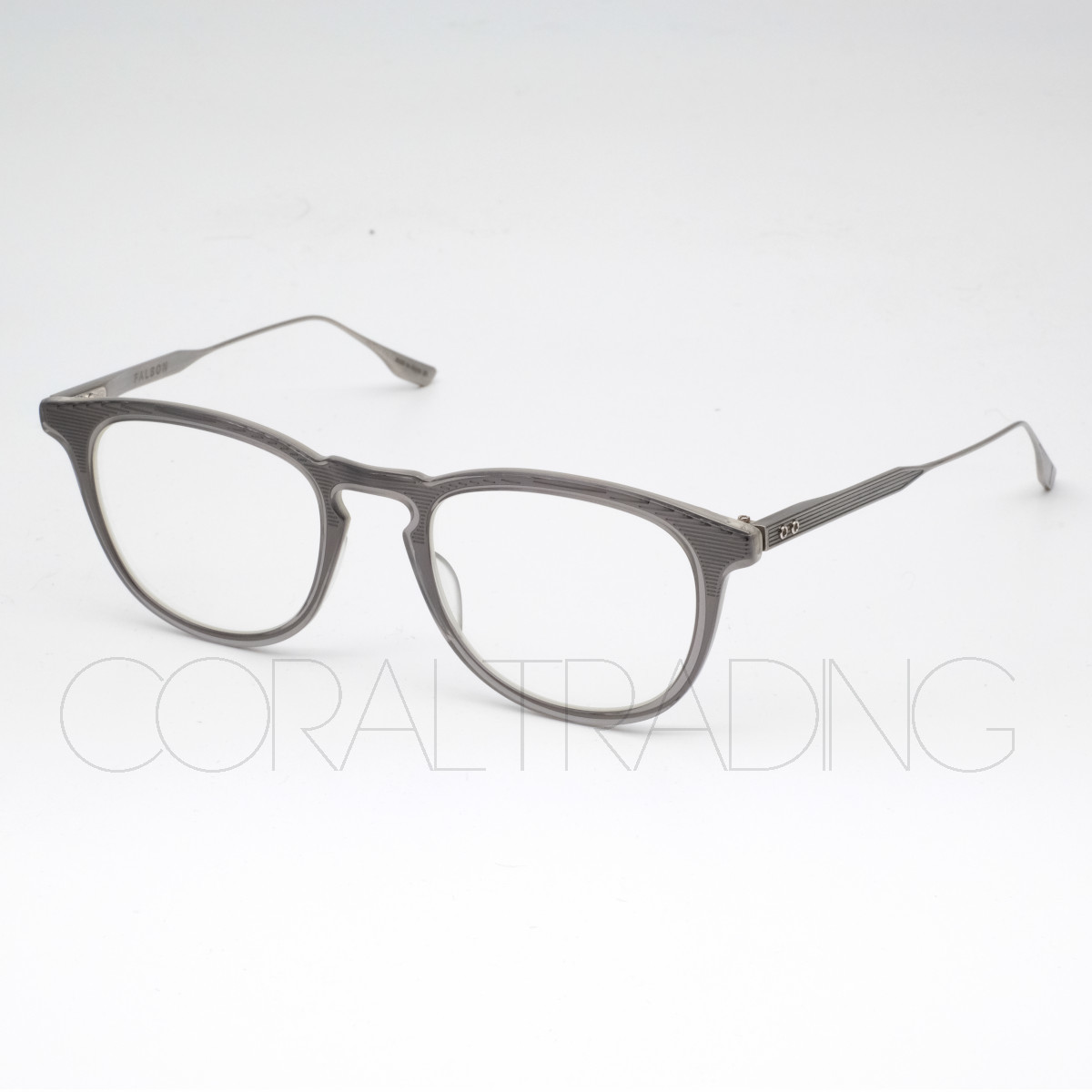 23199★新品本物！DITA FALSON DTX105 グレー/シルバー コンビネーションフレーム キーホールブリッジ メガネ 眼鏡 日本製  チタンテンプル