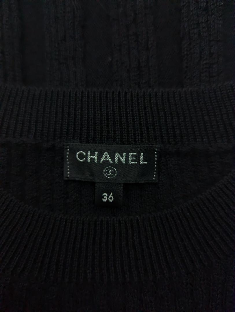 【美品】シャネル CHANEL ニット ドレス ワンピース アルパカ ウール チュニック オールインワン セットアップ イタリア製 36 ストレッチ