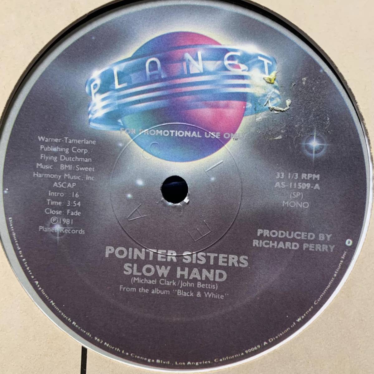 ◆ Pointer Sisters - Slow Hand ◆12inch US盤 Promo ディスコ!!_画像2