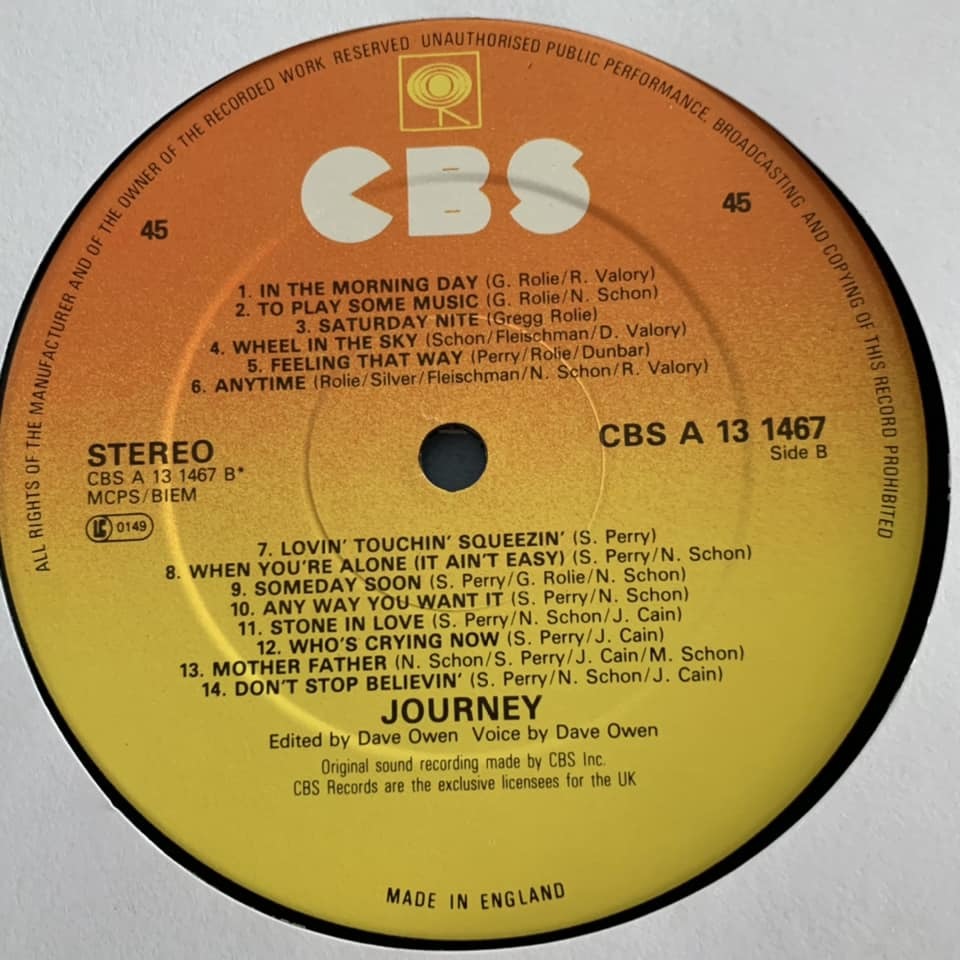 ◆ Journey - Who's Crying Now　◆12inch UK盤　ベストヒットUSA系_画像4
