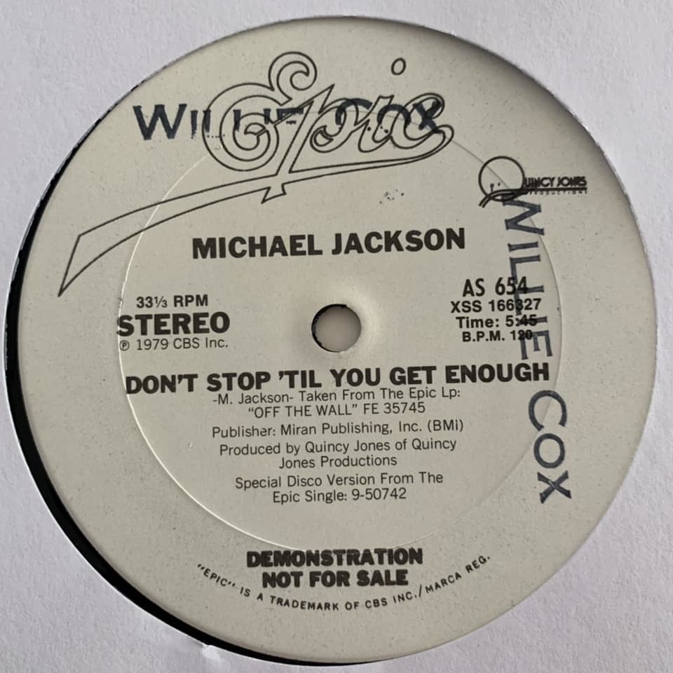 ◆Michael Jackson - Don't Stop 'Til You Get Enough ◆12inch US盤 Promo DISCO大ヒット!!_画像1