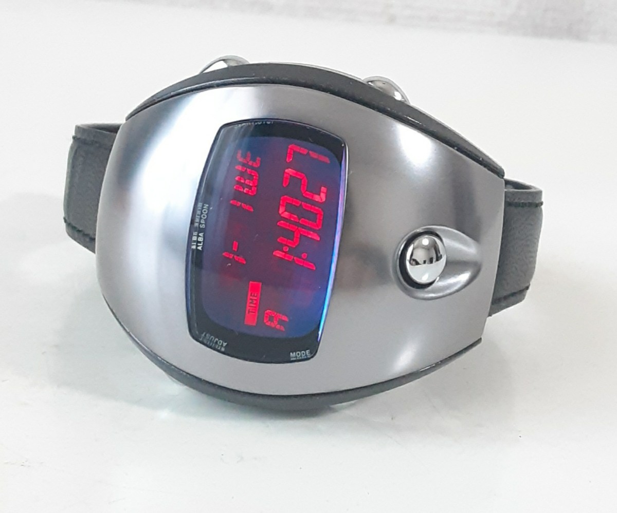 ジャンク セイコー ALBA アルバ スプーン SPOON デジタル 腕時計 