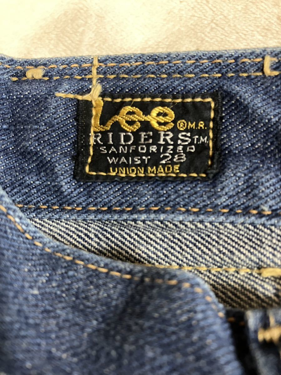 60's 70's USA vintage Lee 101z サイド黒タグ Riders デニムパンツ ジーンズ 脇割り 濃紺 インディゴ 28 ビンテージ リー ライダース 復刻