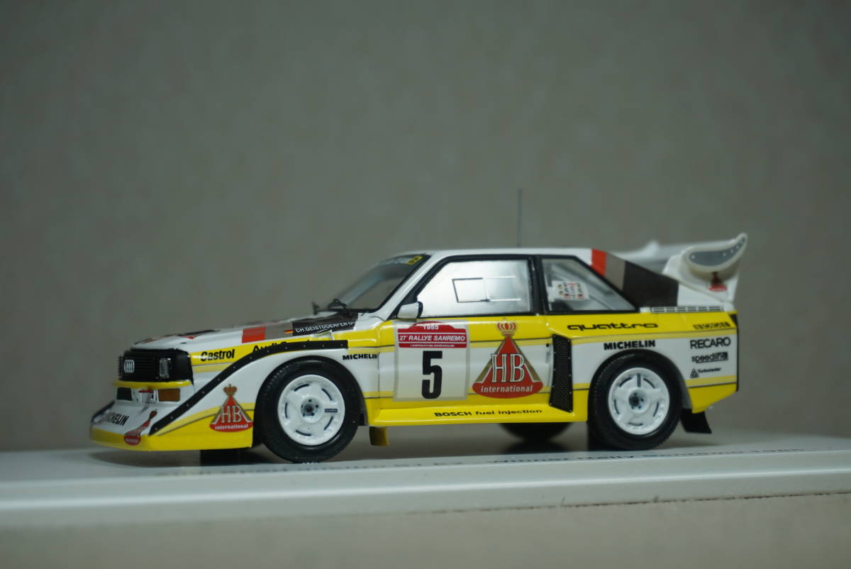 1/43 たばこ ロール サンレモ 優勝 spark Audi Sport quattro S1 E2 #5 Rohrl 1986 Sanremo winner アウディ クアトロ スポーツ クワトロ