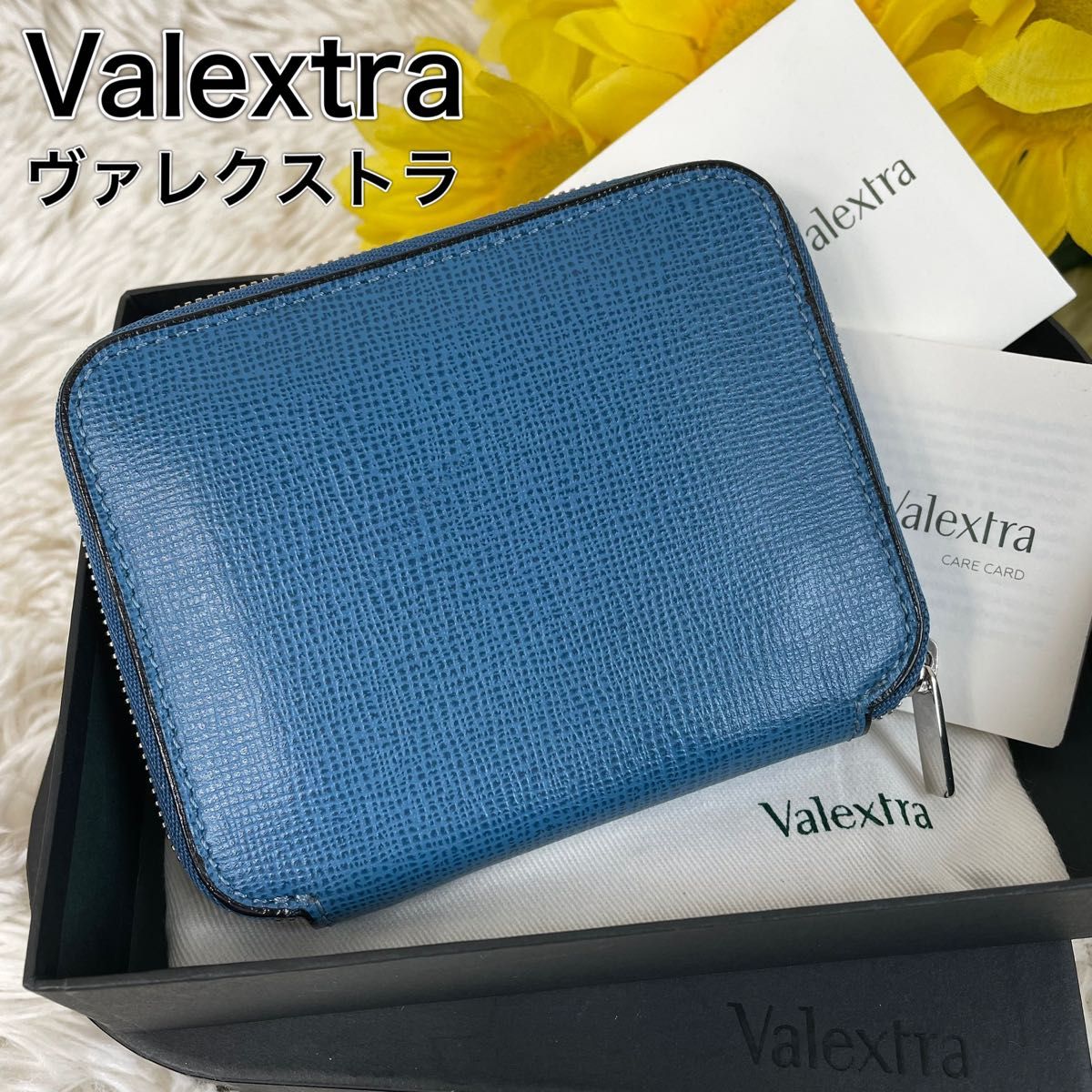 注目の注目のカードケース valextra ブルー 折り財布 | purcellcom.com