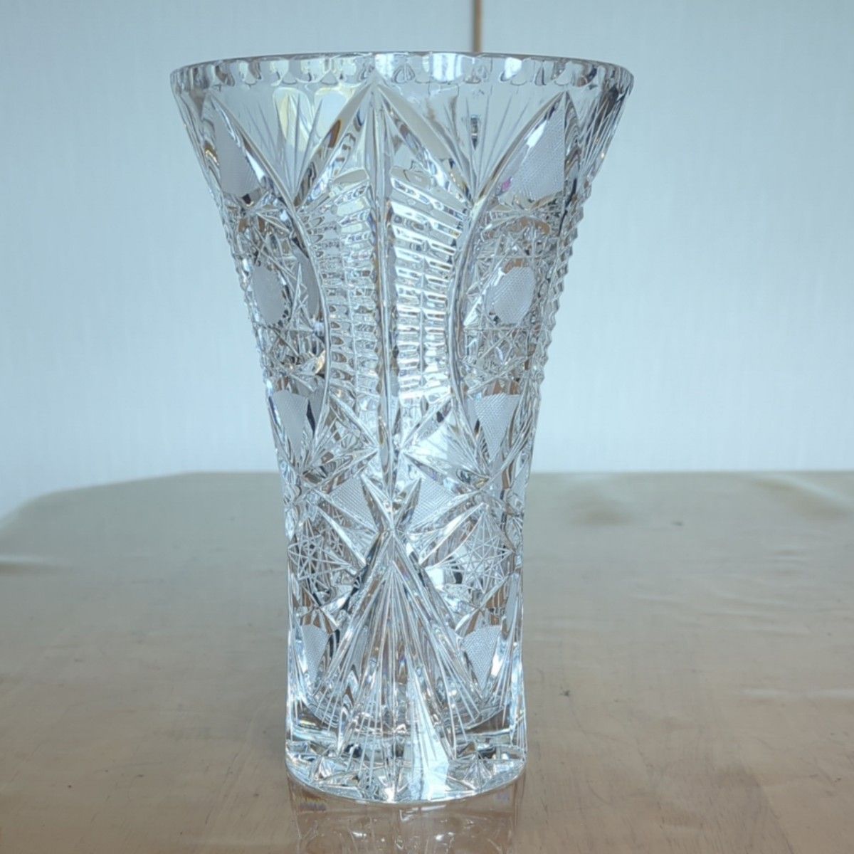 新品未使用】ボヘミアクリスタル 切子 花瓶 花器 フラワーベース