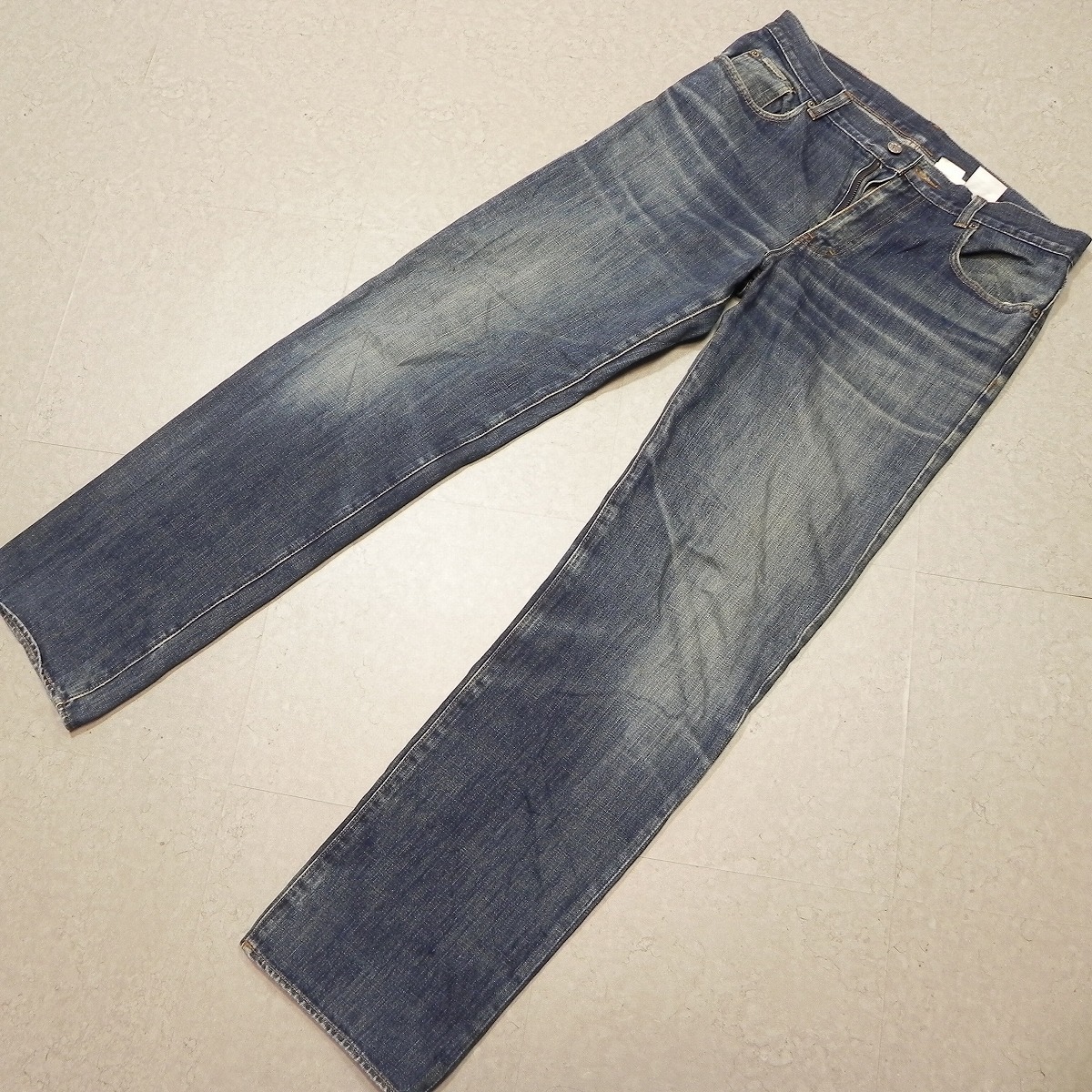 m132* Calvin Klein 80s 90s Vintage strut Denim pants jeans old clothes Calvin Klein CK leather patch original leather W33*