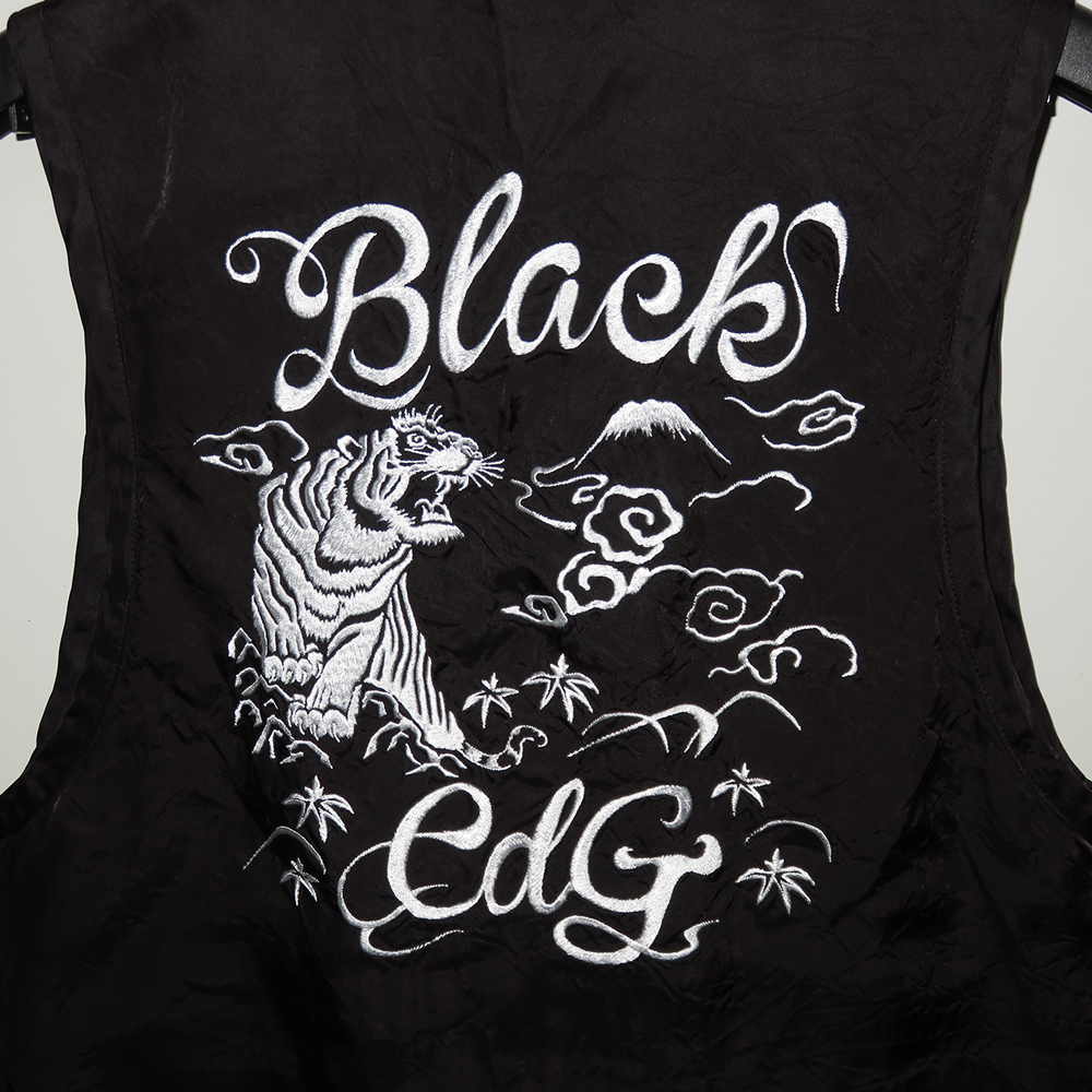 BLACK COMME des GARCONS 21SS スカ刺繍キュプラベスト L 新古品 新品 ブラックコムデギャルソンの画像3