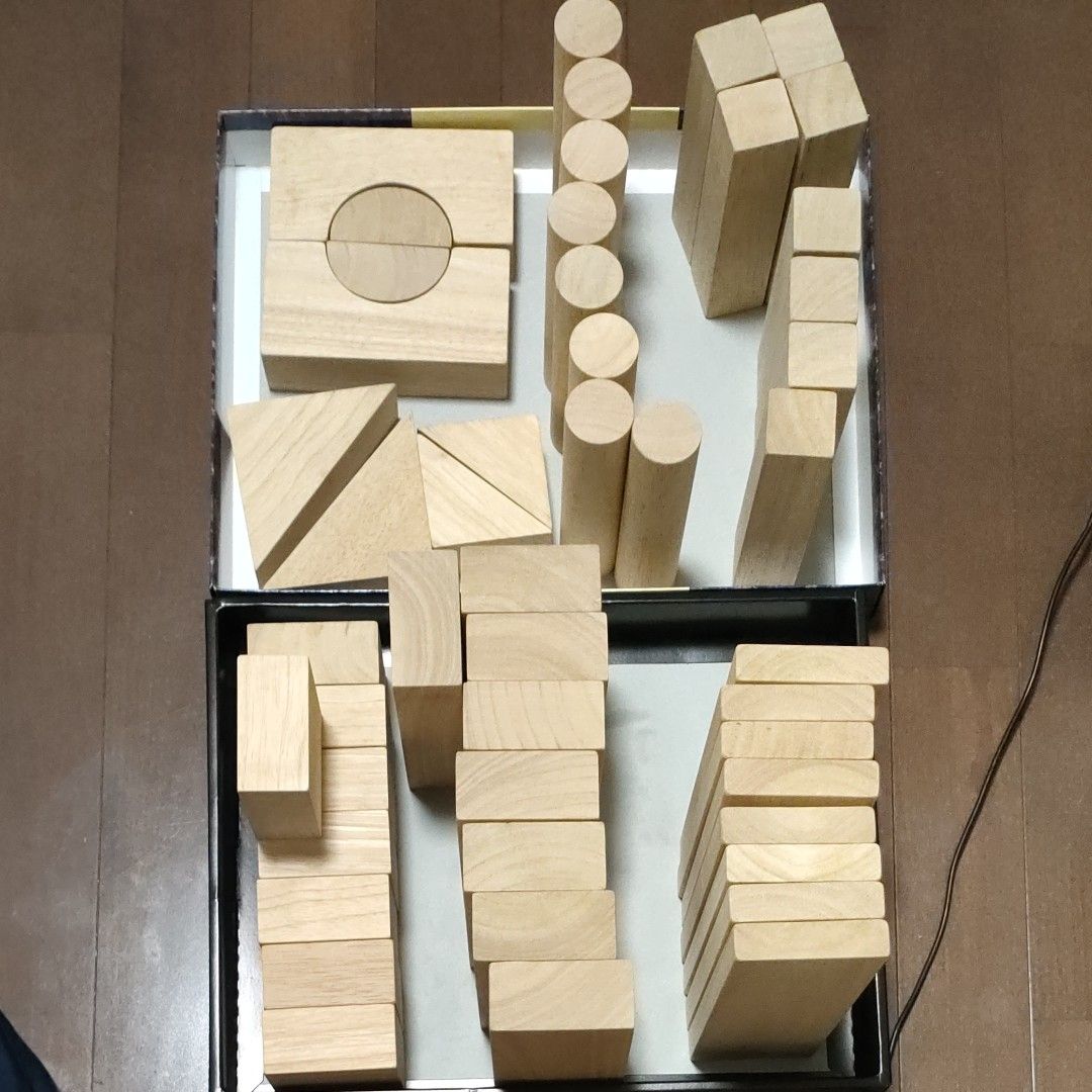 積み木　無垢材無塗装　PLAN TOYSプラントイ　48ブロックセット　木のおもちゃ