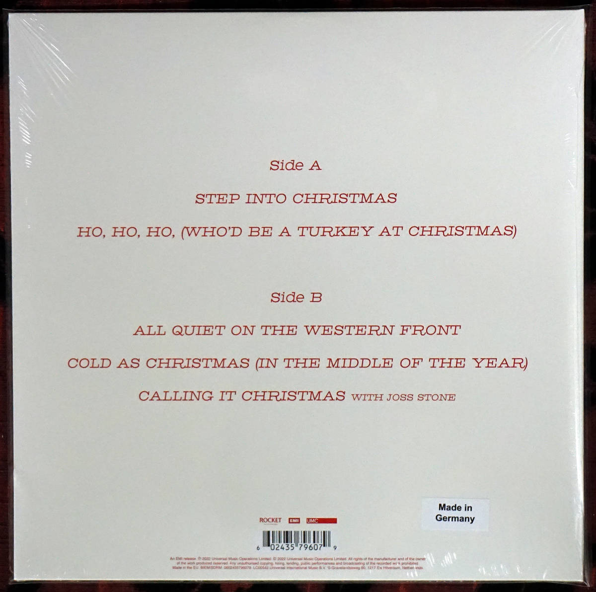 ELTON JOHN (エルトンジョン) : Step Into Christmas 限定カラー盤2種(10inch赤＋12inch白)UK盤・新品未開封品_画像5