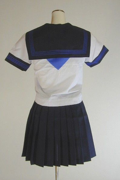夏セーラー服セット　青3本ライン(本格的)175cmやや大きいサイズ　　セーラー服　学生服
